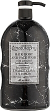 Гель для душа, тела, лица и волос с активированным углем и ароматом сандалового дерева - Naturaphy Hair, Body And Face Wash — фото N1