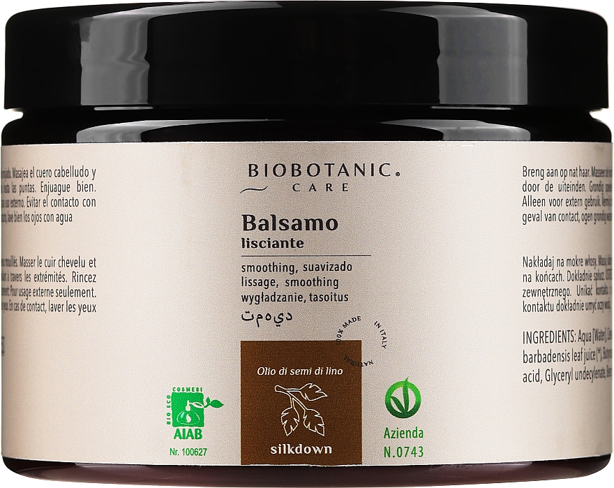 Бальзам для волос с льняным маслом - BioBotanic Silk Down Smoothing Balm — фото N3