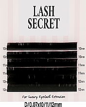 Накладные ресницы, черные, микс, 6 линий (0.07, D, (10,11,12)) - Lash Secret — фото N1