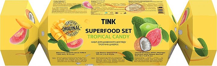 Набор - Superfood Set Tropical Candy (sh/gel/150ml + h/cr/45ml + lip/balm/15ml)
