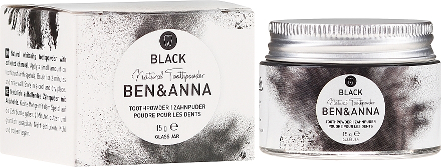 Зубний порошок з активованим вугіллям - Ben & Anna Activated Charcoal Toothpowder Black — фото N1