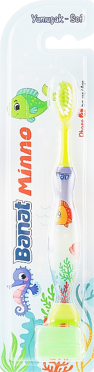 Дитяча зубна щітка, зелена, м'яка - Banat Minno Toothbrush — фото N1