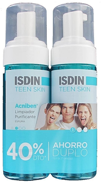 Набір - Isdin Teen Skin Acniben Limpiador Purificante (f/foam/150mlx2) — фото N1