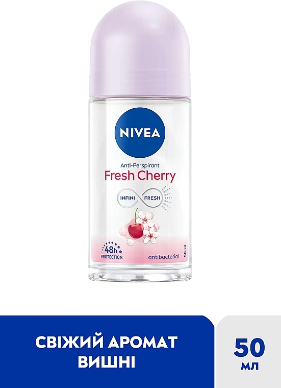 Антиперспірант кульковий - NIVEA Fresh Cherry Anti-Perspirant — фото N2