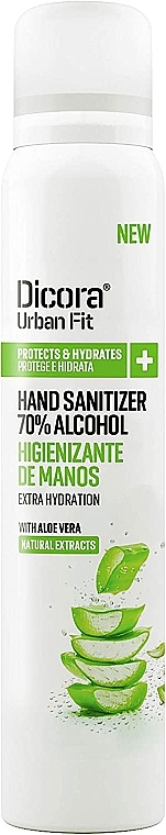 Дезінфікувальний спрей для рук з ароматом алое вера - Dicora Urban Fit Protects & Hydrates Hand Sanitizer — фото N3