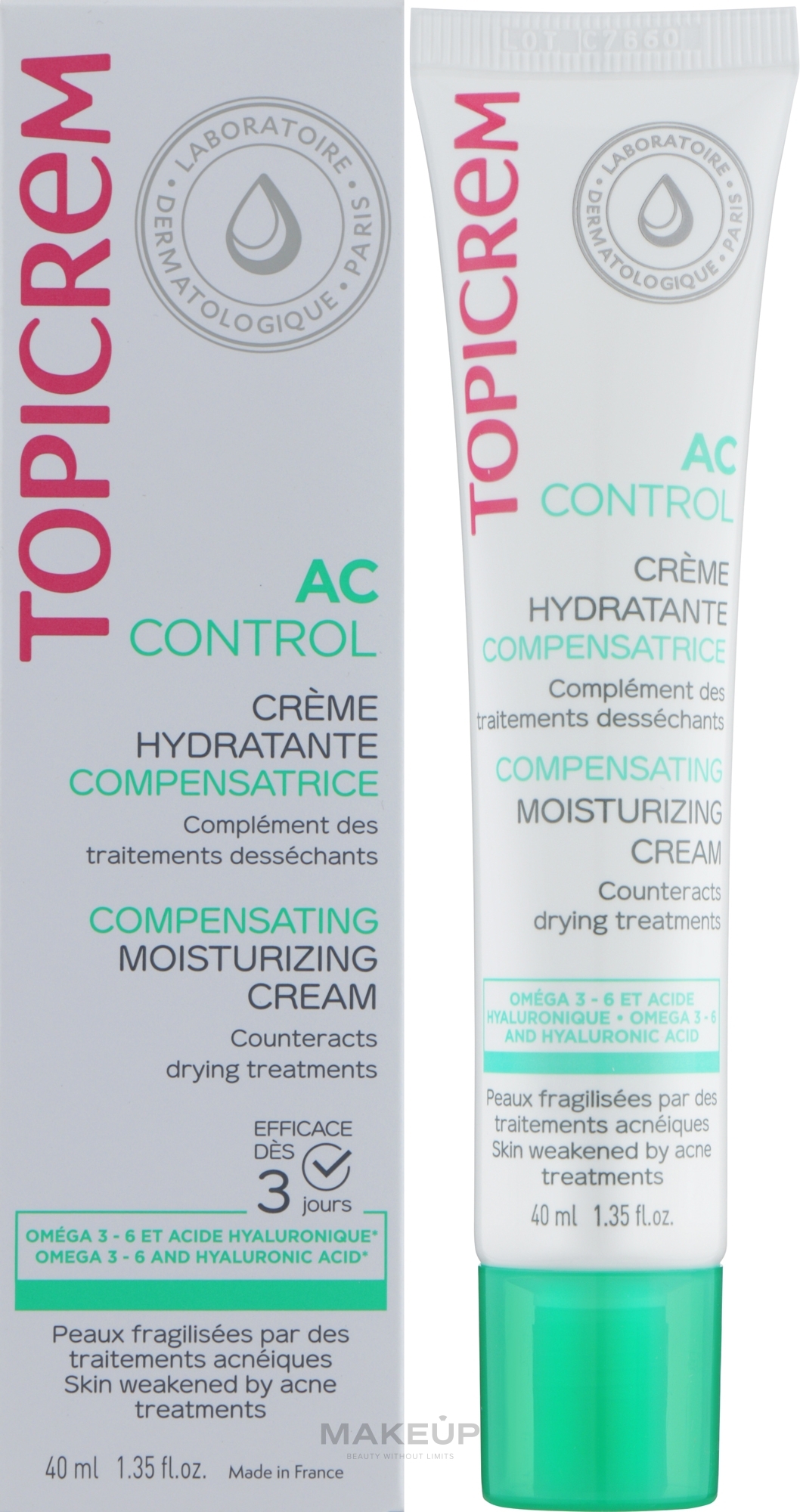 Компенсувальний зволожувальний крем для обличчя - Topicrem AC Compensating Moisturizing Cream — фото 40ml