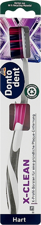 Зубна щітка X-Clean Hart, жорстка, рожева - Dontodent — фото N1