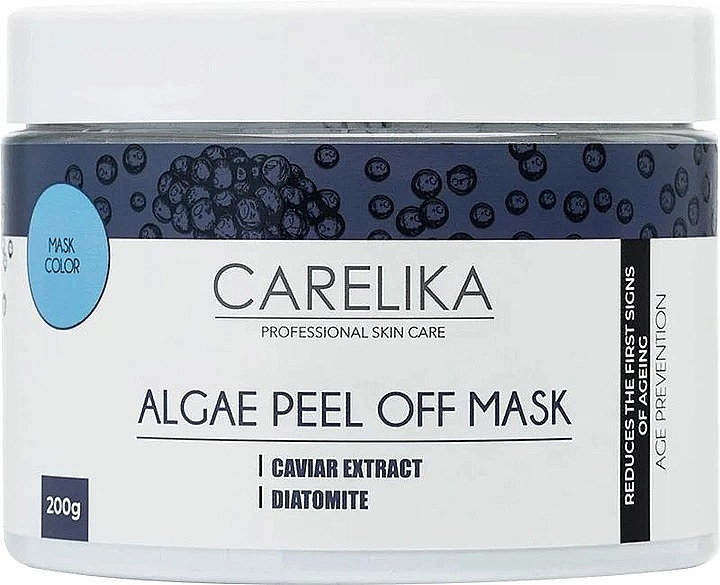 Альгінатна маска на основі водоростей з ікрою - Carelika Algae Peel Off Mask Caviar Extract & Diatomine — фото N1