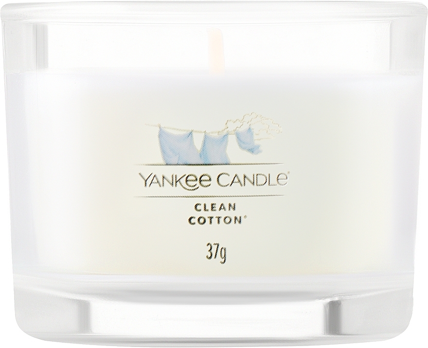 Ароматична свічка в склянці міні - Yankee Clean Cotton Candle — фото N1