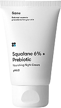 Духи, Парфюмерия, косметика Ночной крем для лица с пребиотиком и скваланом - Sane Squalane 6% + Prebiotic Nourishing Night Cream pH 6.0