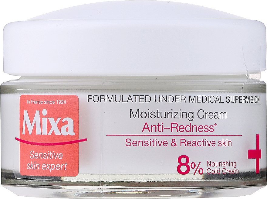 Зволожувальний і живильний крем для чутливої шкіри обличчя - Mixa Anti-Redness Moisturizing Cream 8% Nourishing Cold Cream — фото N1