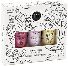 Парфумерія, косметика Набір - Nailmatic Magic Forest Kids Set (nail/polish/3x8ml)