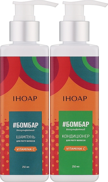 Набор для роста волос - Іноар #Бомбар (shm/250ml + cond/250ml) — фото N2