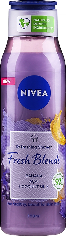 Гель для душа "Банан, ягоды асаи и кокосовое молоко" - NIVEA Fresh Blends Refreshing Shower Banana Acai Coconut Milk