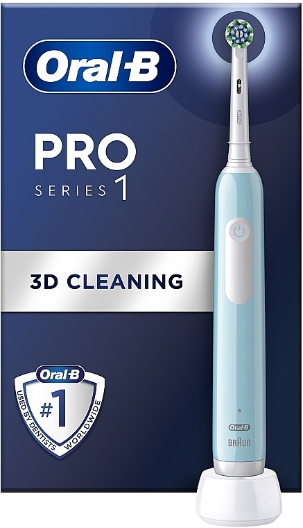Електрична зубна щітка, блакитна - Oral-B Pro 1 3D Cleaning Caribbean Blue