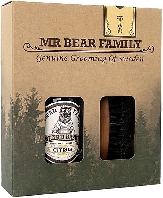 Набор - Mr Bear Family Beard Citrus Kit (fluid/60 ml + brush/1 pcs) — фото N1