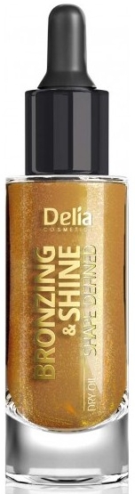 Суха золота олія для обличчя, тіла і волосся - Delia Shape Bronzing & Shine Dry Oil