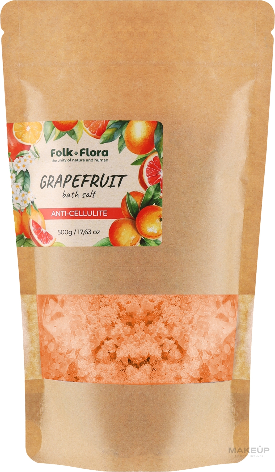 Соль для ванны "Грейпфрут" - Folk&Flora Grapefruit Bath Salt — фото 500g