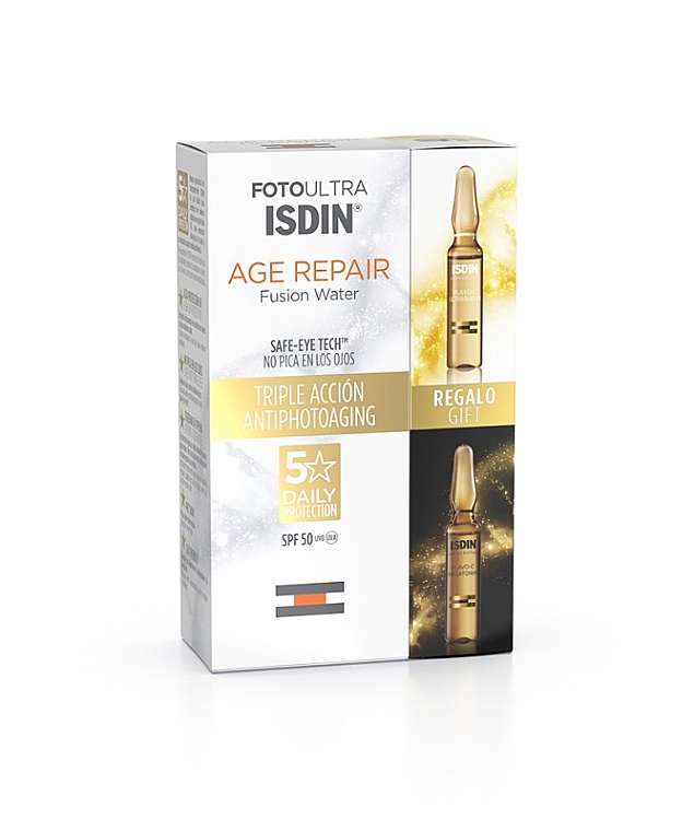 Набір - Isdin Pack Photoaging Age Repair 5+5 Day & Night (ser/2x2ml + fluid/50ml) — фото N1