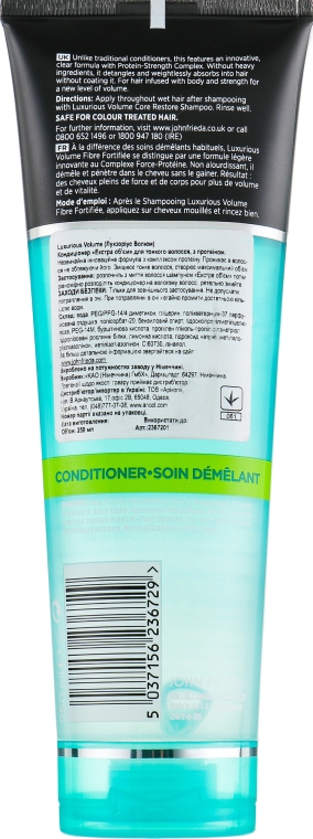 Кондиционер для волос "Екстра объем" - John Frieda Luxurious Volume Core Restore Protein-Infused Clear Conditioner — фото N2
