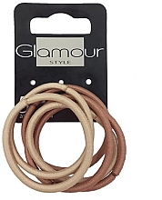 Резинки для волос без металла, бежевые - Glamour — фото N1