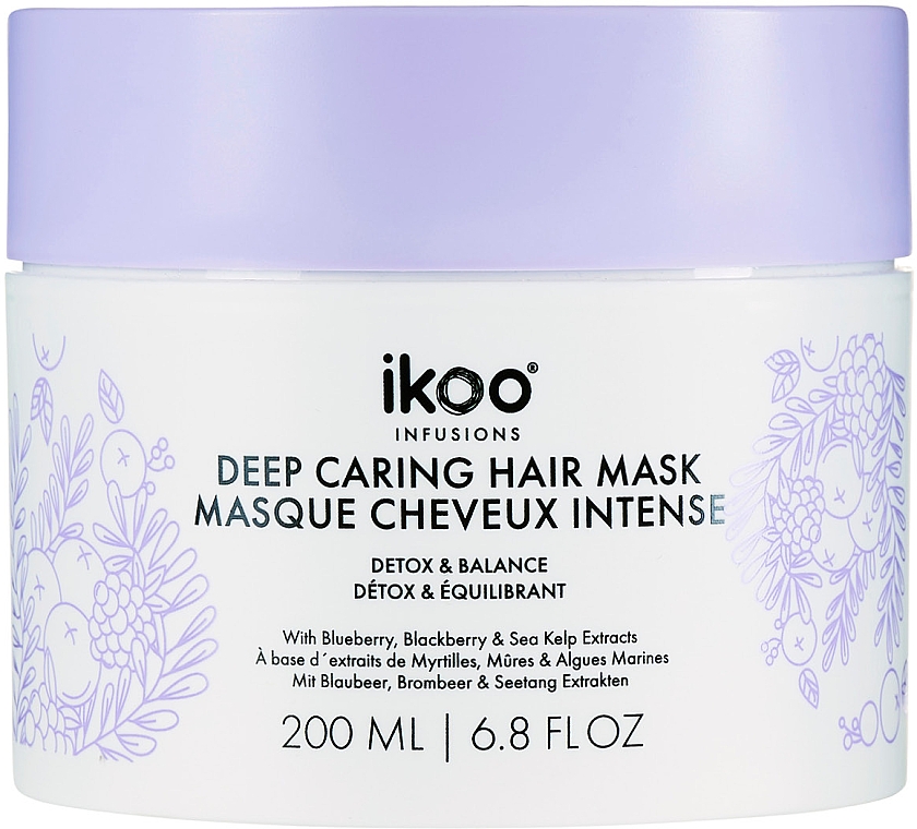 Маска-смузі для волосся "Детокс і баланс" - Ikoo Infusions Deep Caring Hair Mask — фото N1