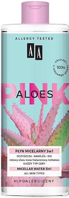 Мицеллярная вода для лица 3 в 1 - AA Aloes Pink Micellar Water 3 in 1 — фото N1