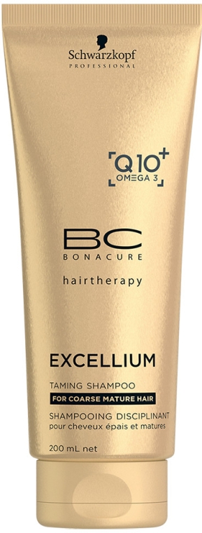 Смягчяющий шампунь для волос - Schwarzkopf Professional BC Bonacure Excellium Taming Q10+ Omega3 Shampoo