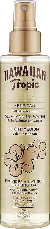 Вода для автозагара, средний - Hawaiian Tropic Self-Tanning Water Light Medium — фото N1