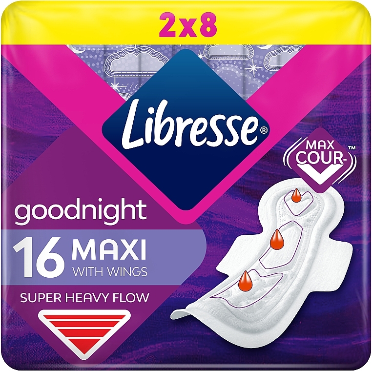 Гігієнічні нічні прокладки з крильцями, 16 шт. - Libresse Maxi Goodnight