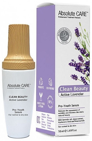 Сироватка для обличчя - Absolute Care Clean Beauty Active Lavender Pro Young Serum — фото N1