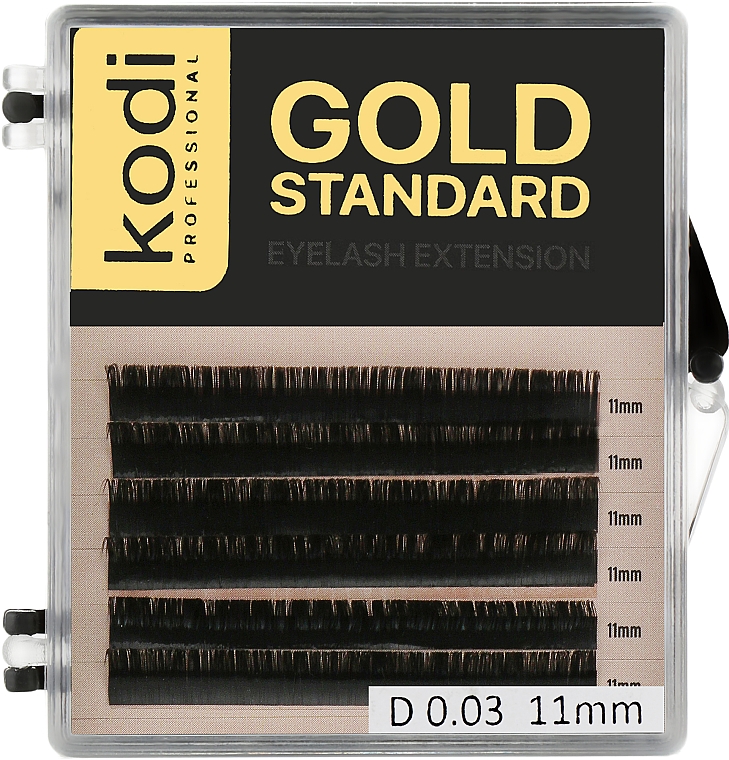 Накладные ресницы Gold Standart D 0.03 (6 рядов: 11 mm) - Kodi Professional — фото N1