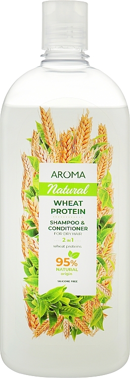 Шампунь-кондиционер c пшеничным протеином 2 в 1 - Aroma Natural Shampoo & Conditioner — фото N2