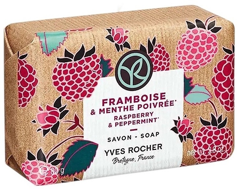 Твердое мыло "Малина и мята" - Yves Rocher Raspberry & Peppermint Soap — фото N1