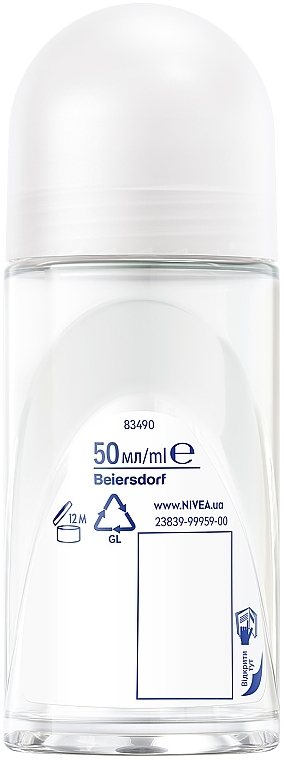 Дезодорант шариковый антиперспирант "Невидимый для черного и белого" - NIVEA Black & White Extra Deodorant Roll-on — фото N7