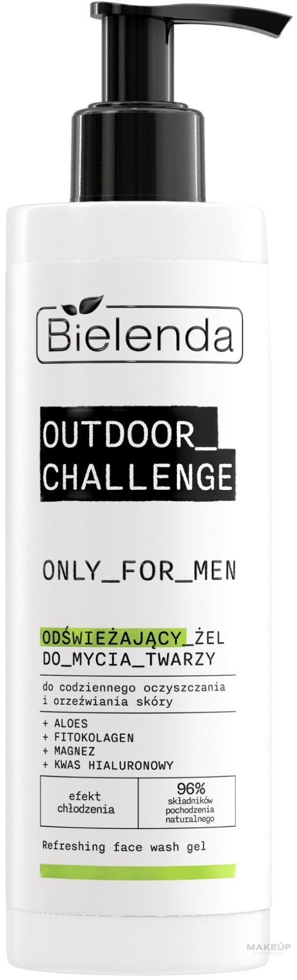 Освіжальний гель для вмивання обличчя - Bielenda Only For Men Outdoor Challenge Refreshing Face Wash Gel — фото 190ml