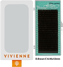 Вії "Elite", темно-коричневі, 20 ліній (органайзер) (один розмір, 0,1, C, 12) - Vivienne — фото N1