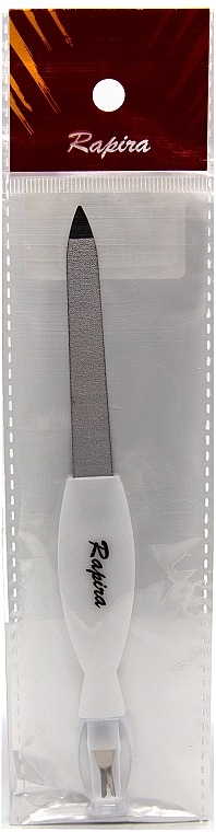 Пилочка для ногтей с триммером для кутикулы ПС125, лазерная, белая - Rapira — фото N1
