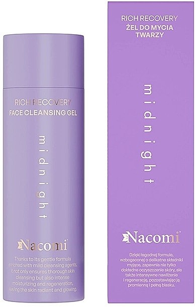 Очищувальний гель для обличчя - Nacomi Rich Recovery Midnight Face Cleansing Gel — фото N1