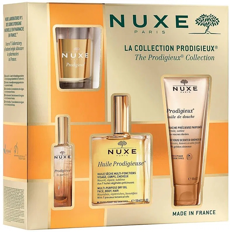 Nuxe Prodigieux - Набор (perf/15ml + oil/100ml + sh/gel/100ml + candle/70g) — фото N1