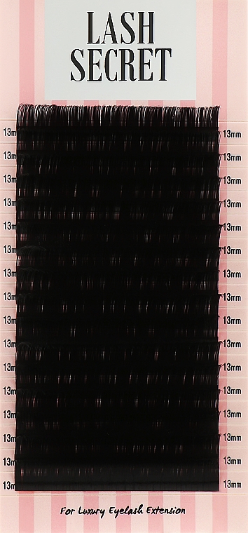 Накладні вії, чорні, 16 ліній (один розмір, 0,05, D, 13) - Lash Secret — фото N1