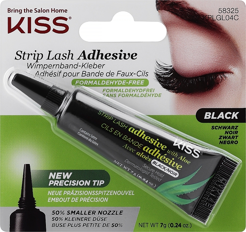 Клей для накладных ресниц с алоэ - Kiss Strip Lash Adhesive Black