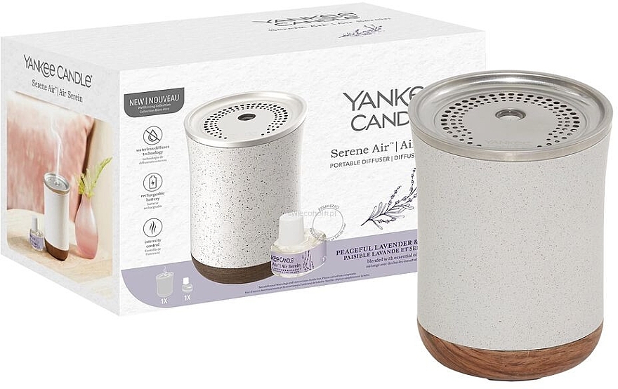 Набор "Мирная лаванда и морская соль" - Yankee Candle Serene Air (diffuser/1pcs + refill/17ml) — фото N1