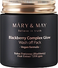 Антиоксидантна глиняна маска для обличчя з ожиною - Mary & May Blackberry Complex Glow Wash Off Mask — фото N3