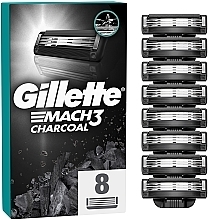 Сменные кассеты для бритья, 8 шт. - Gillette Mach3 Charcoal — фото N1