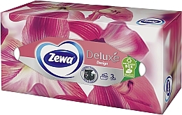 Салфетки косметические трехслойные, лилии, 90 шт. - Zewa Deluxe — фото N1