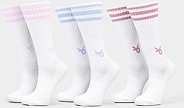 Парфумерія, косметика Шкарпетки високі для жінок "Women's Socks KP Sport 3-Pack", 3 пари, білі - Keyplay