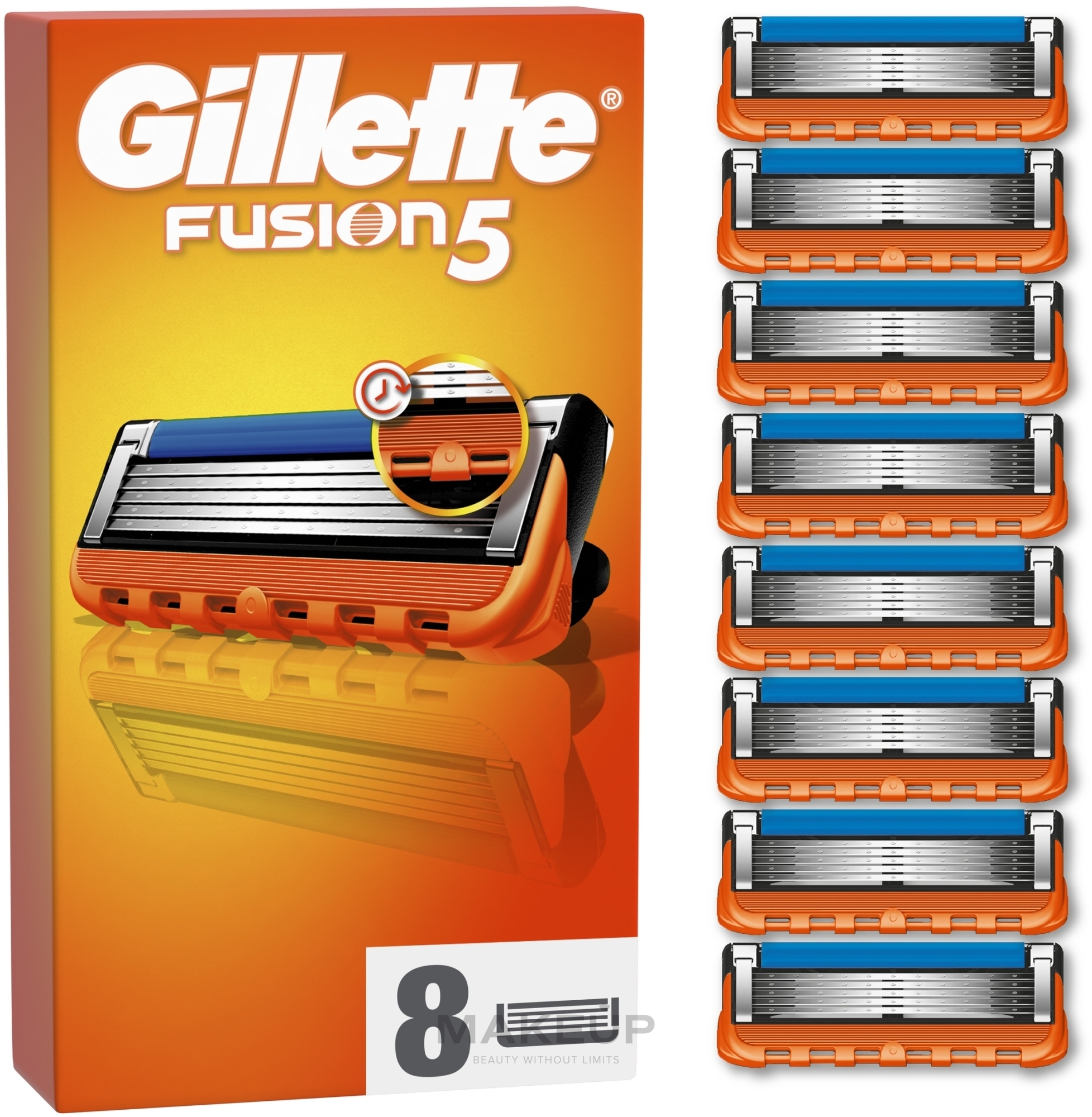 Сменные кассеты для бритья, 8 шт. - Gillette Fusion5 — фото 8шт