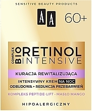 Духи, Парфюмерия, косметика Интенсивный ночной крем для лица 60+ - AA Retinol Intensive Night Cream