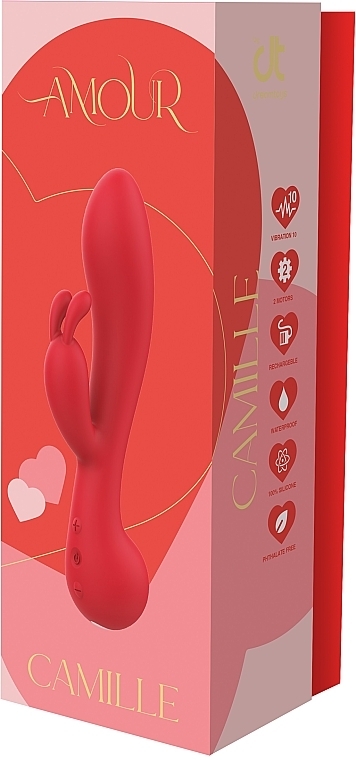 Вібратор-кролик, червоний - Dream Toys Rabbit Vibrator Amour Cammile — фото N1